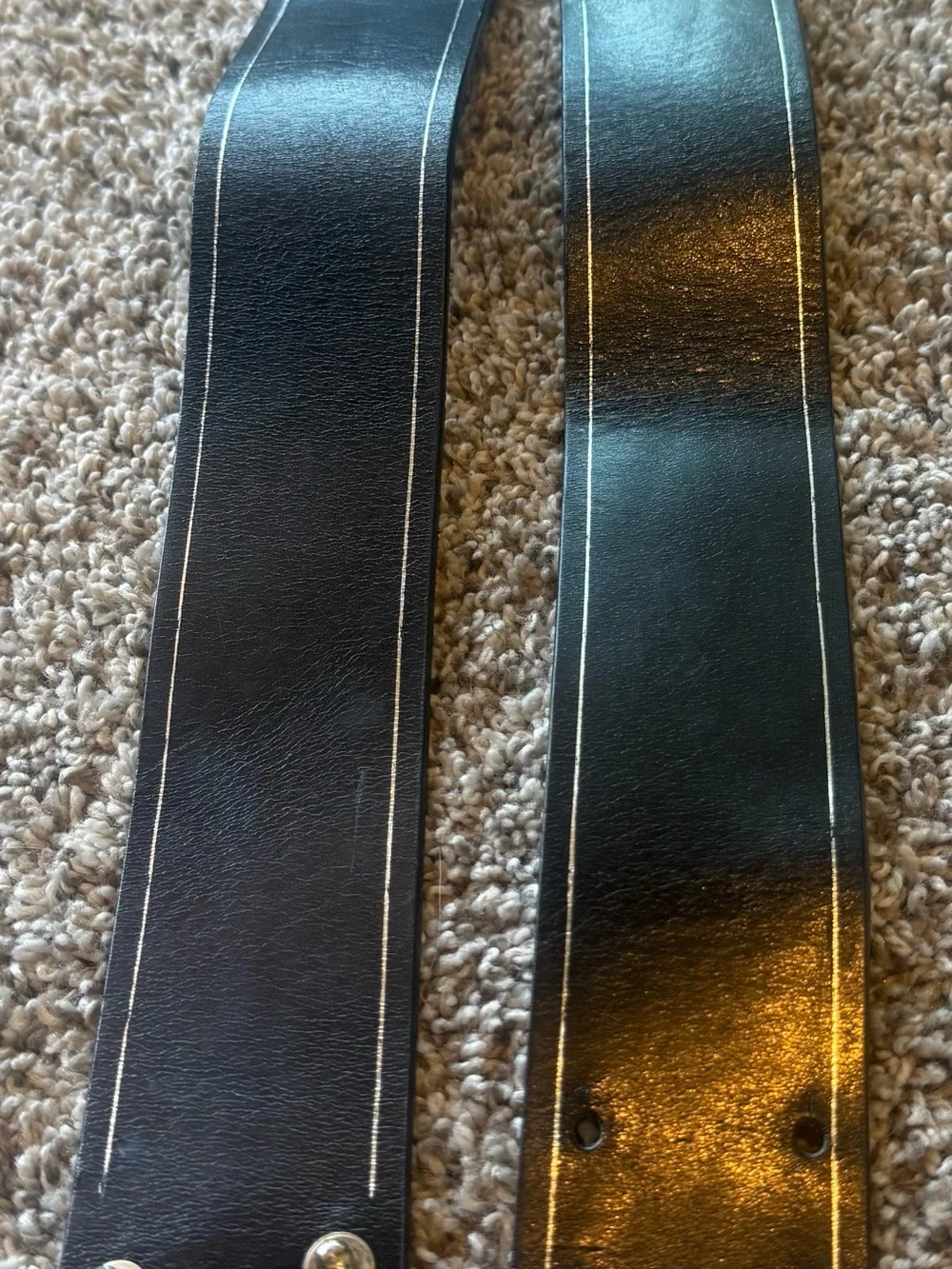 Vintage Black Leather Adjustable Belt